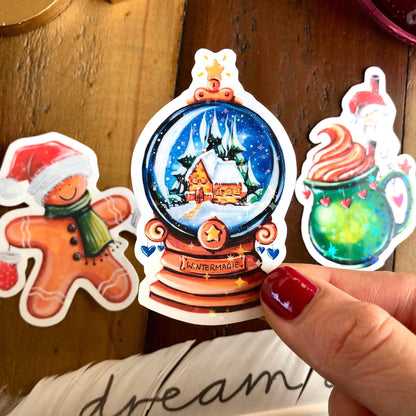 Glitzersticker "Süße Weihnachten" (3er-Set)